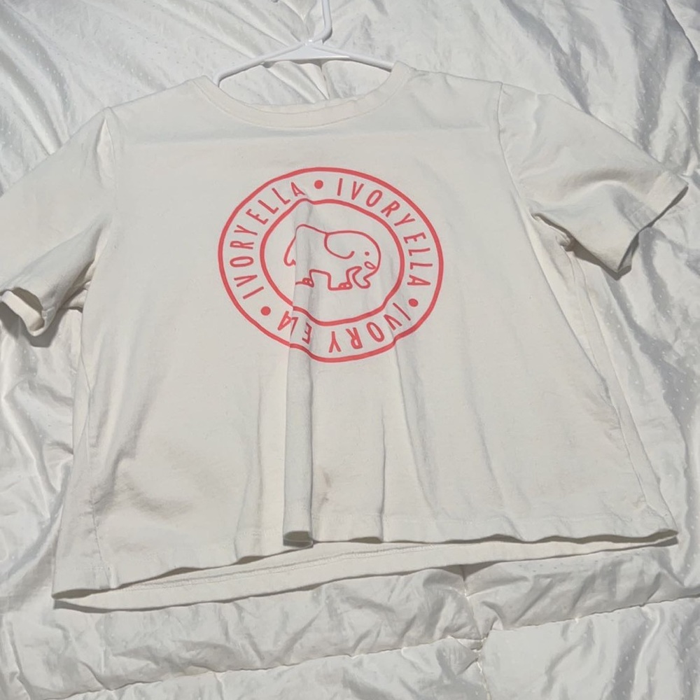 Ivory Ella White crop tee